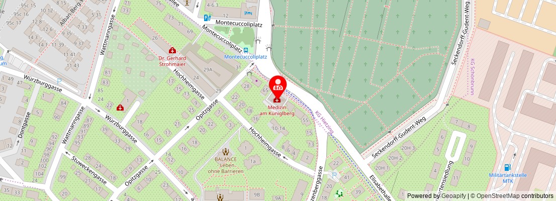 Street map section around the address