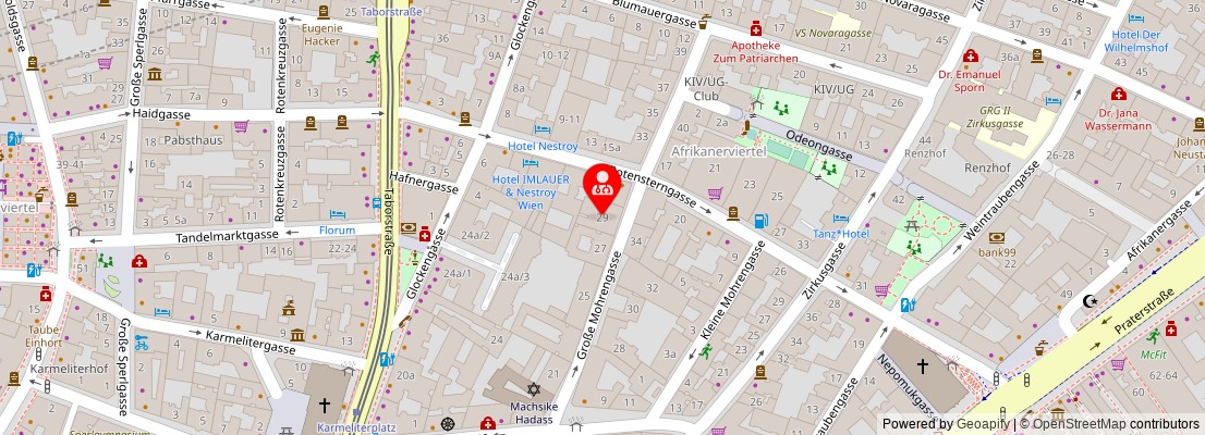 Street map section around the address