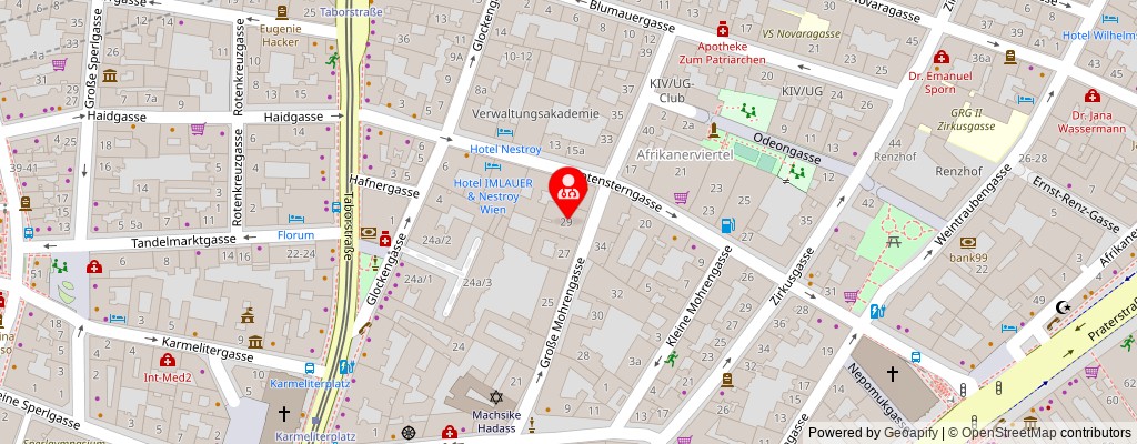 Street map section around the address