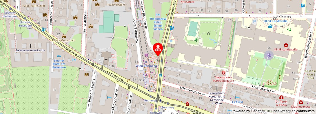 Street map section around the address
