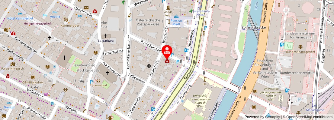 Street map section around the address