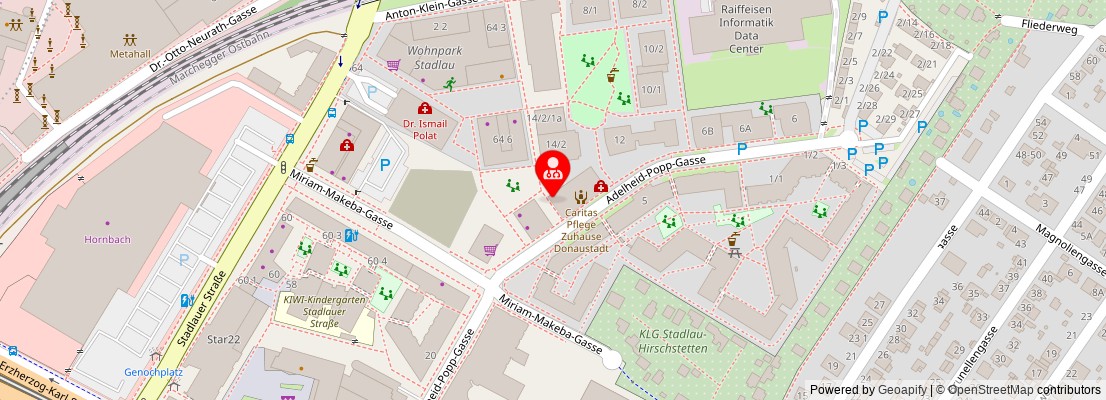 Street map section around the address