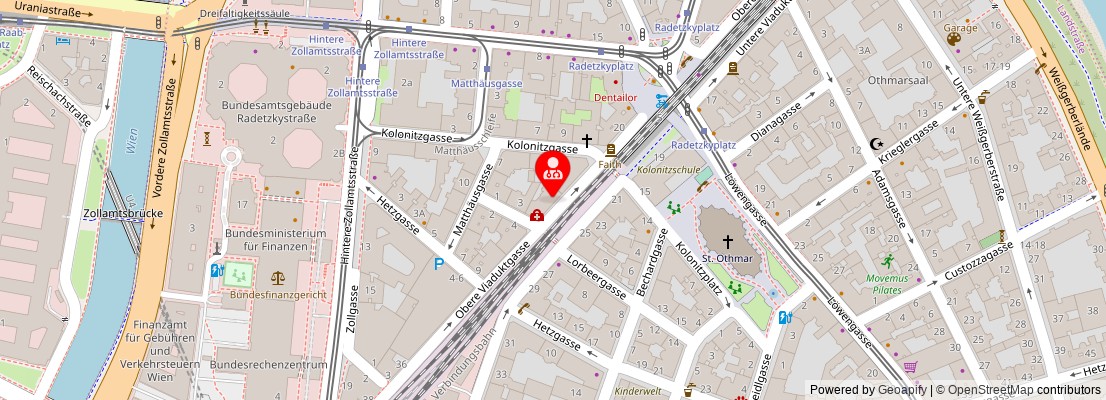 Street map section around the address