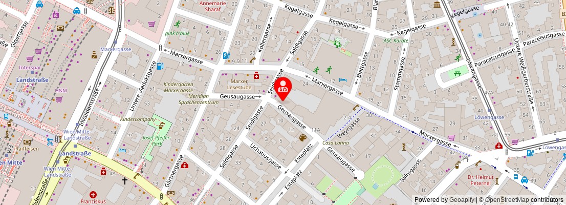 Street map section around the address