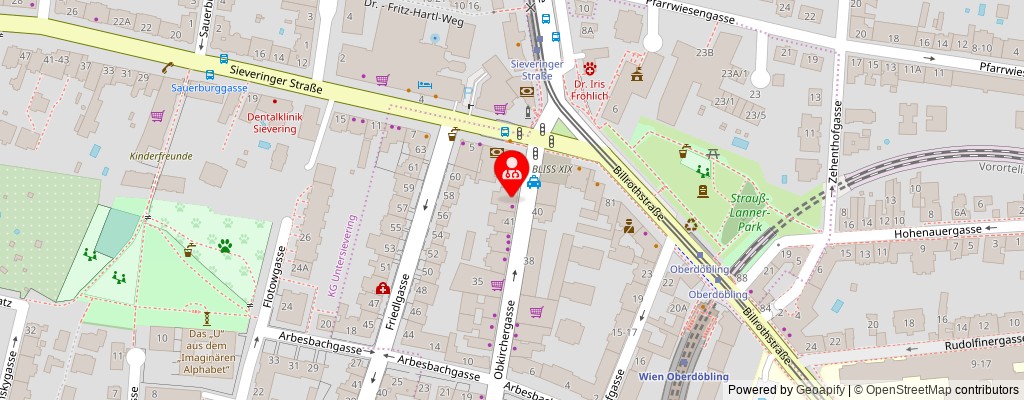Street map section around the address