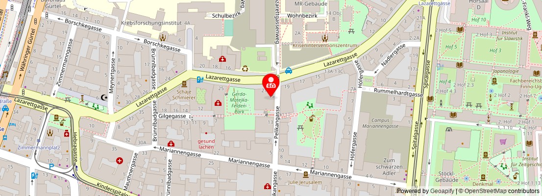 Street map section around the address