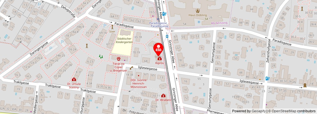 Street map section around the address