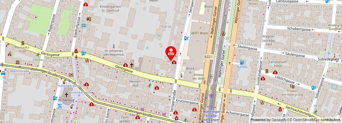 Street map section around the address
