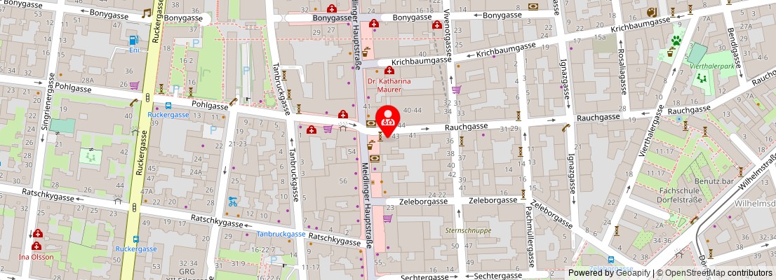 Street map section around the address