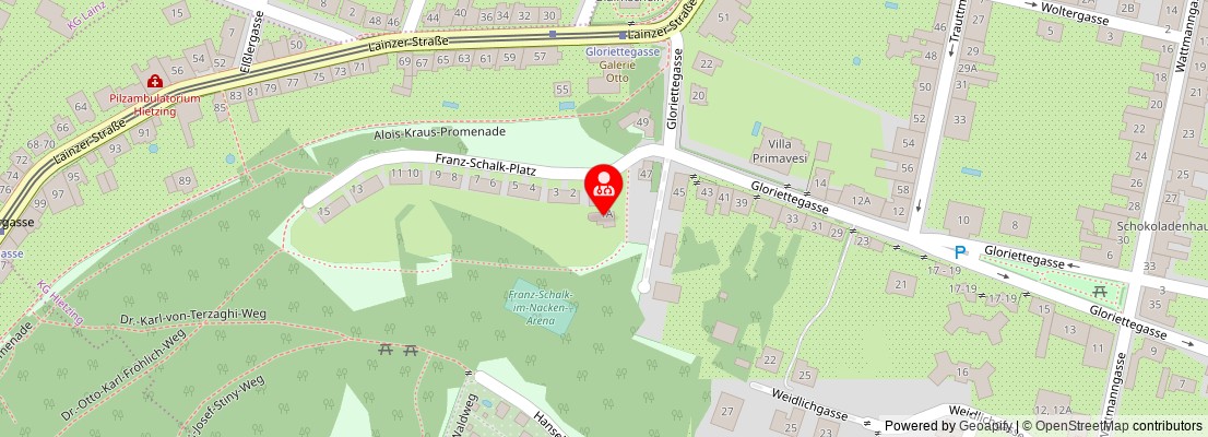 Street map section around the address