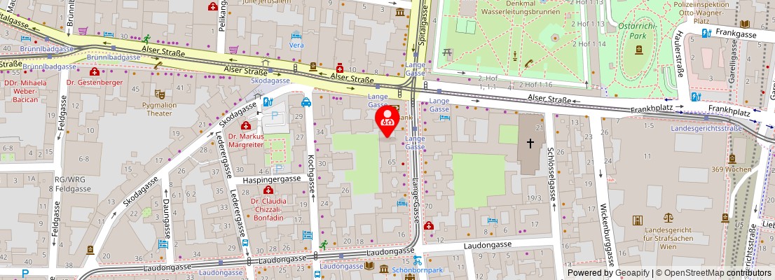 Street map section around the address