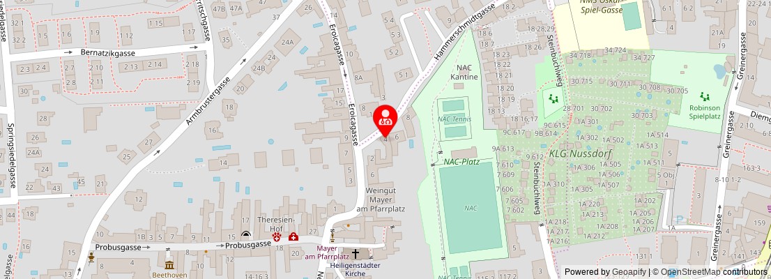 Street map section around the address
