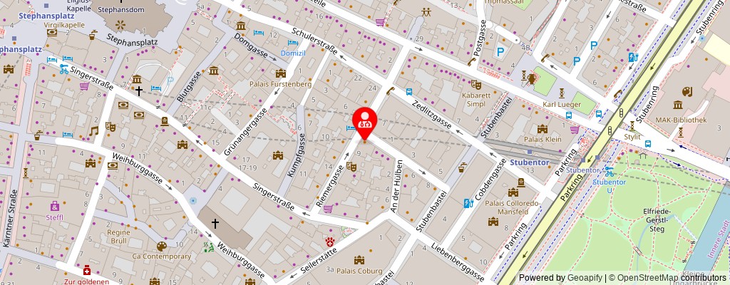 Street map section around the address