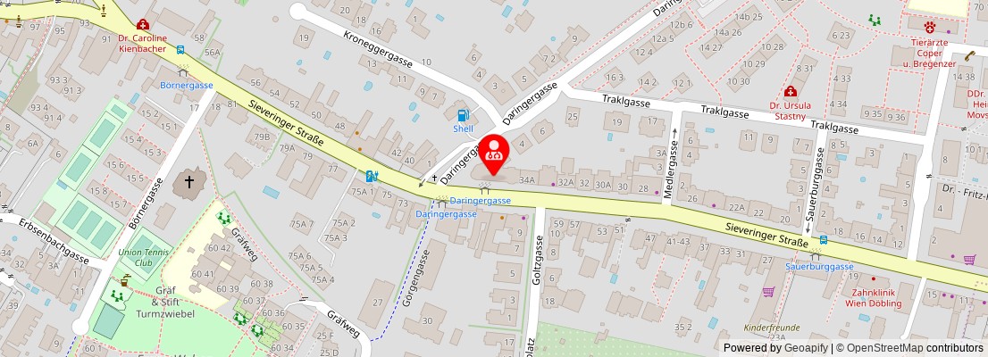 Street map section around the address