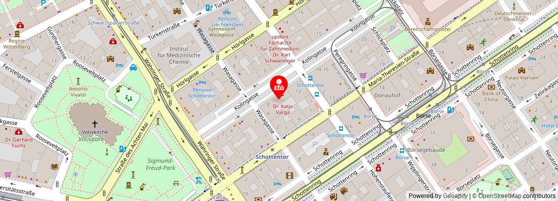 Street map section around the address