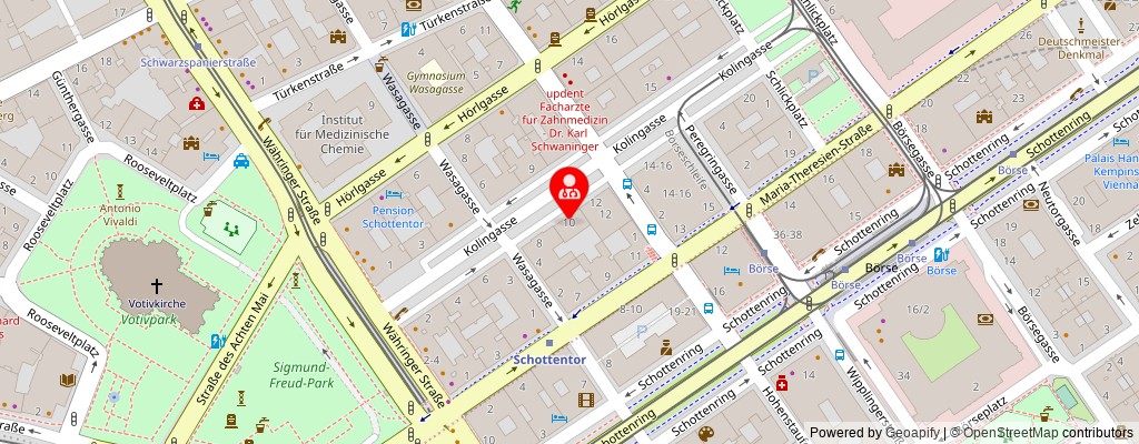 Street map section around the address