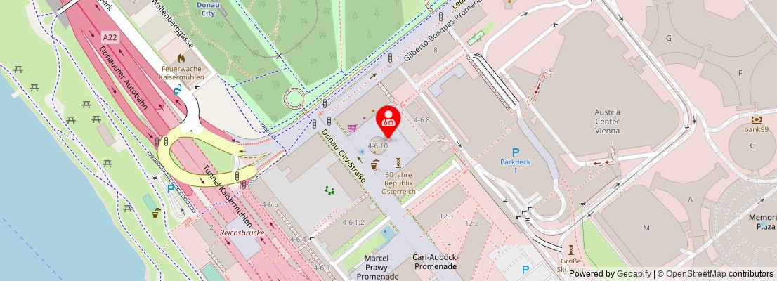 Street map section around the address