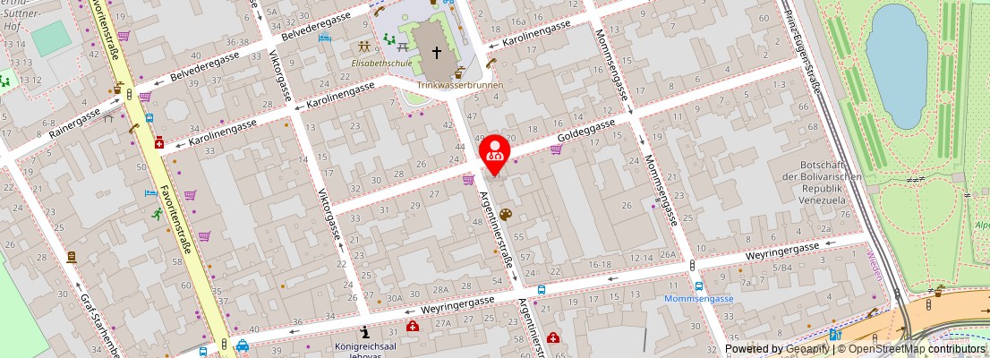 Street map section around the address