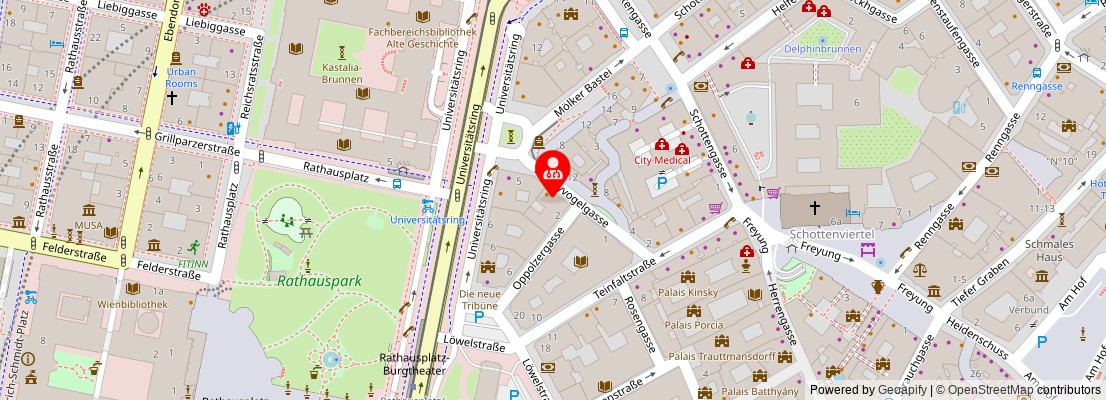 Street map section around the address