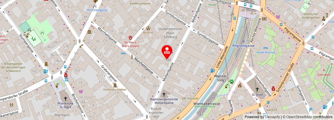 Street map section around the address