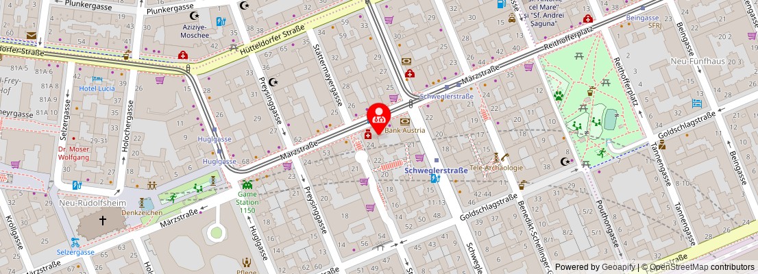 Street map section around the address
