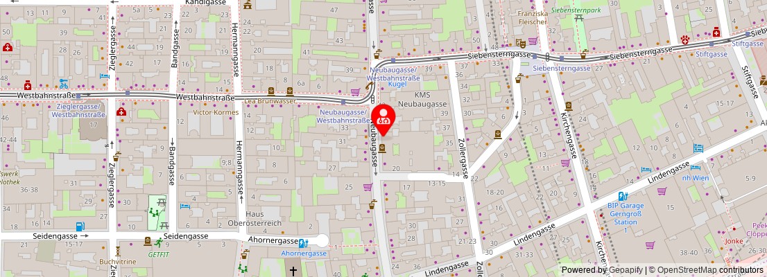 Street map section around the address