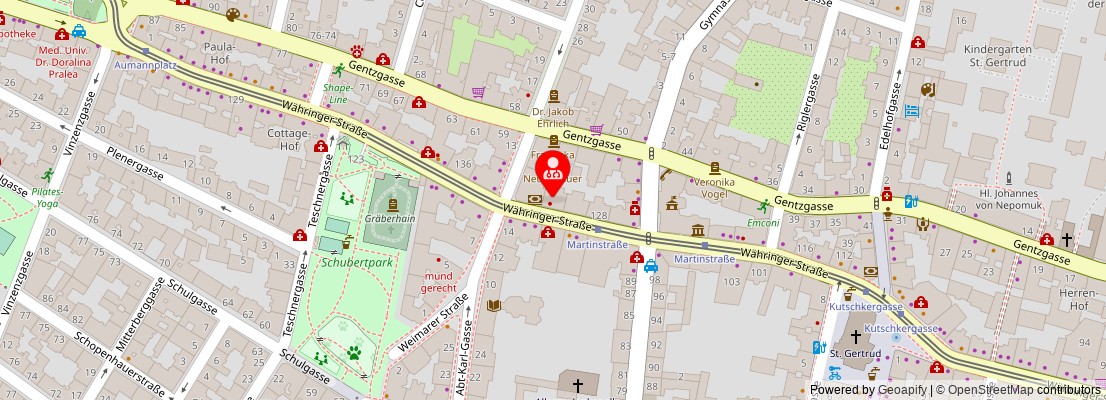 Street map section around the address