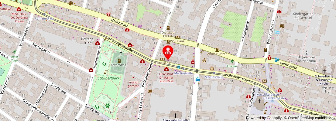 Street map section around the address