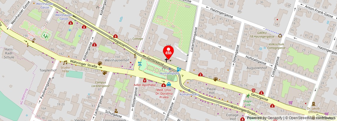 Street map section around the address