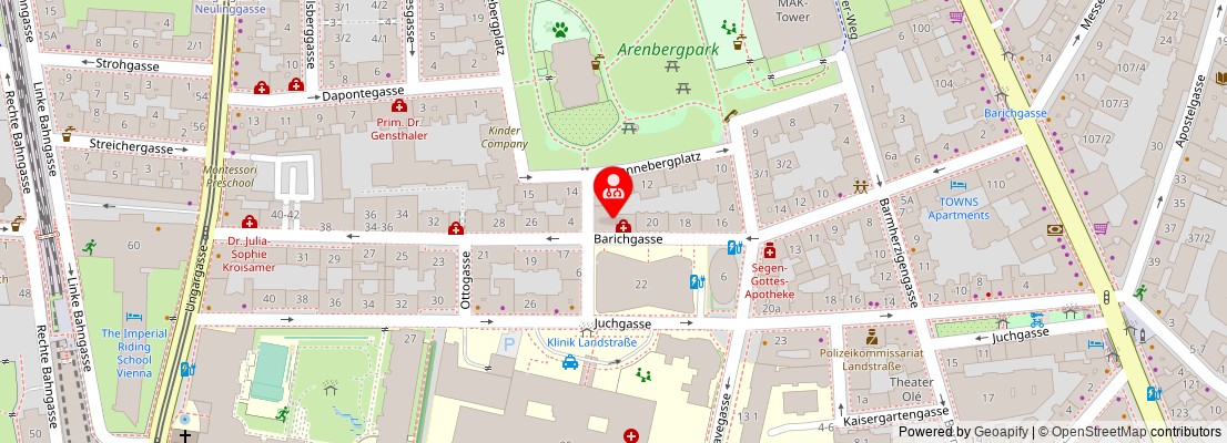 Street map section around the address