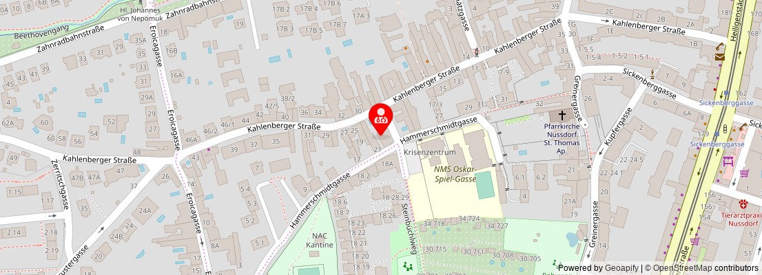 Street map section around the address