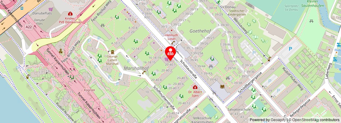 Street map section around the address