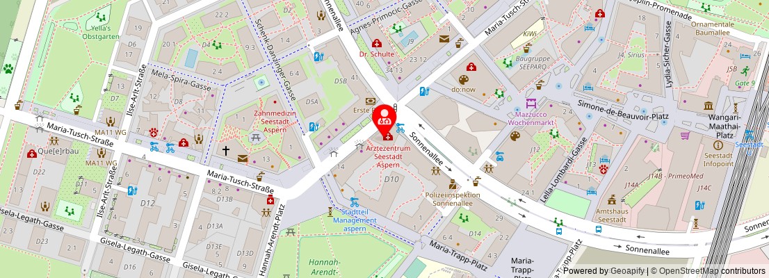 Street map section around the address