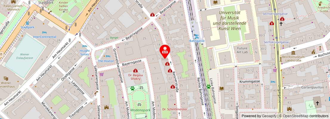 Street map section around the address