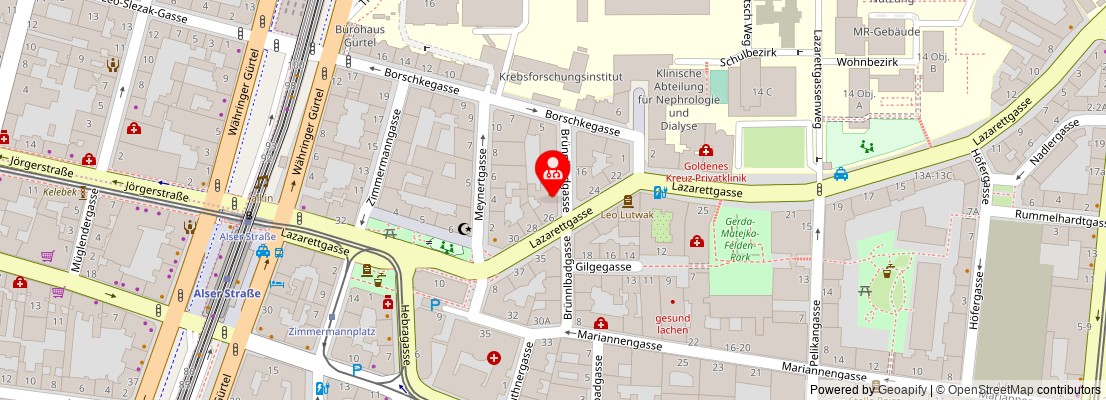 Street map section around the address