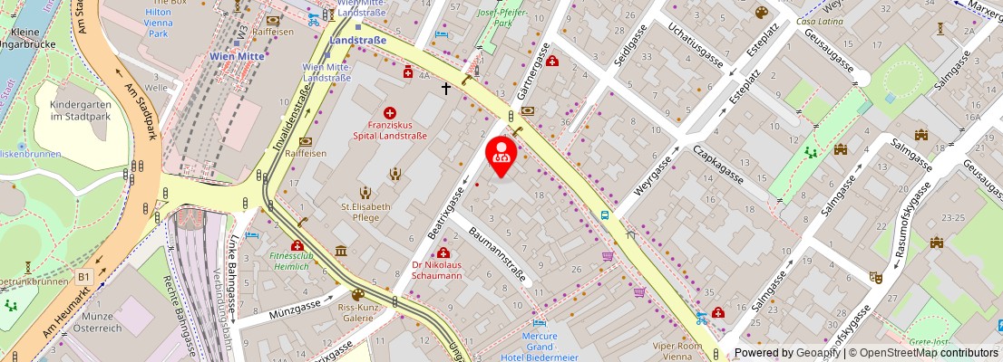 Street map section around the address