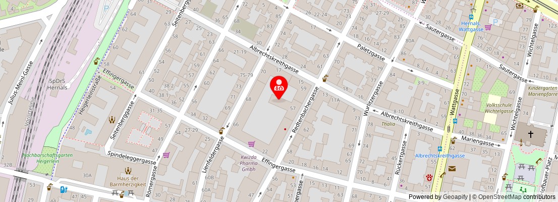 Street map section around the address
