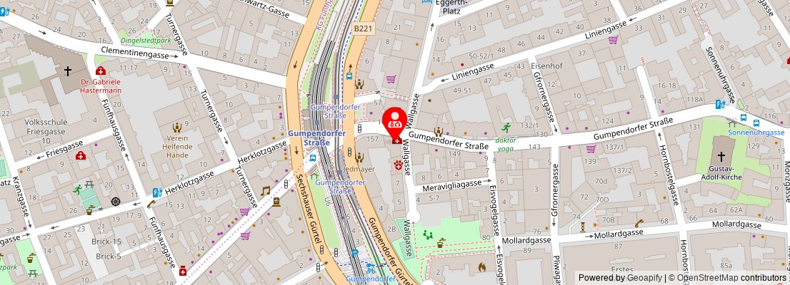 Street map section around the address