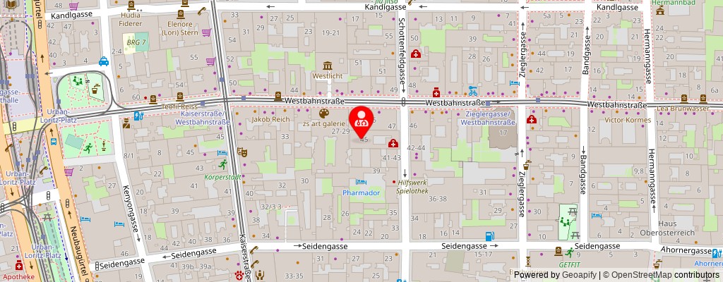 Street map section around the address