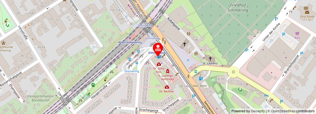 Street map section around the address