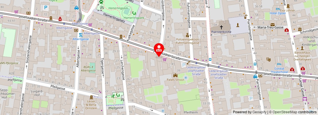 Street map section around the address