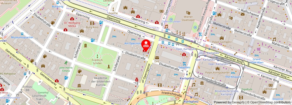 Street map section around the address
