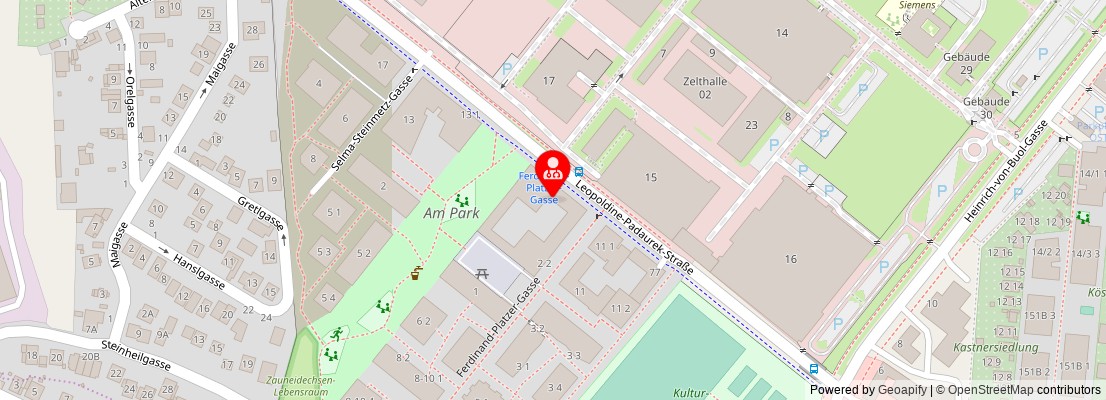 Street map section around the address