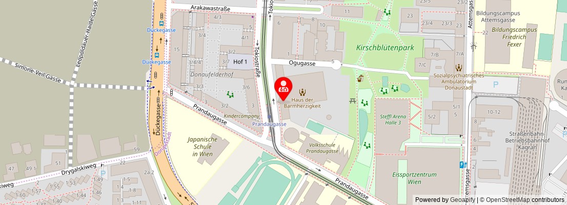Street map section around the address