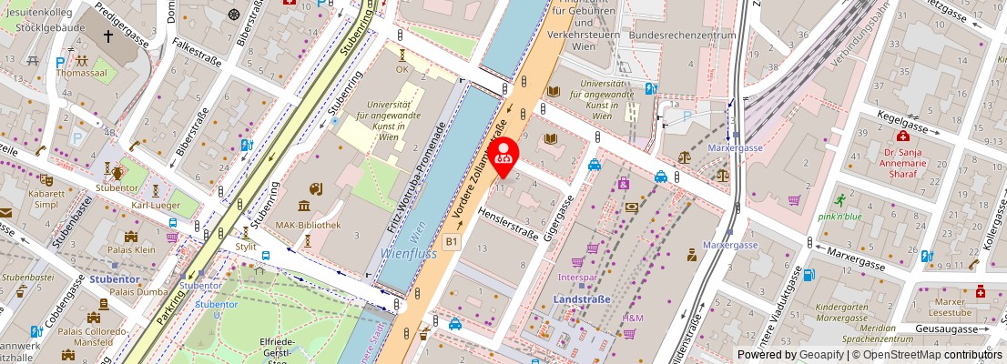 Street map section around the address