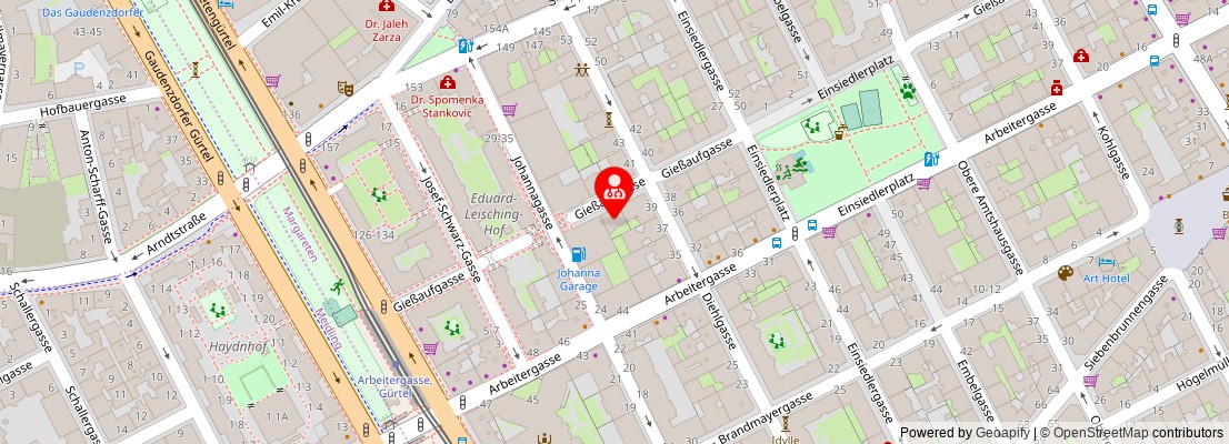 Street map section around the address