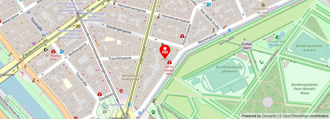 Street map section around the address