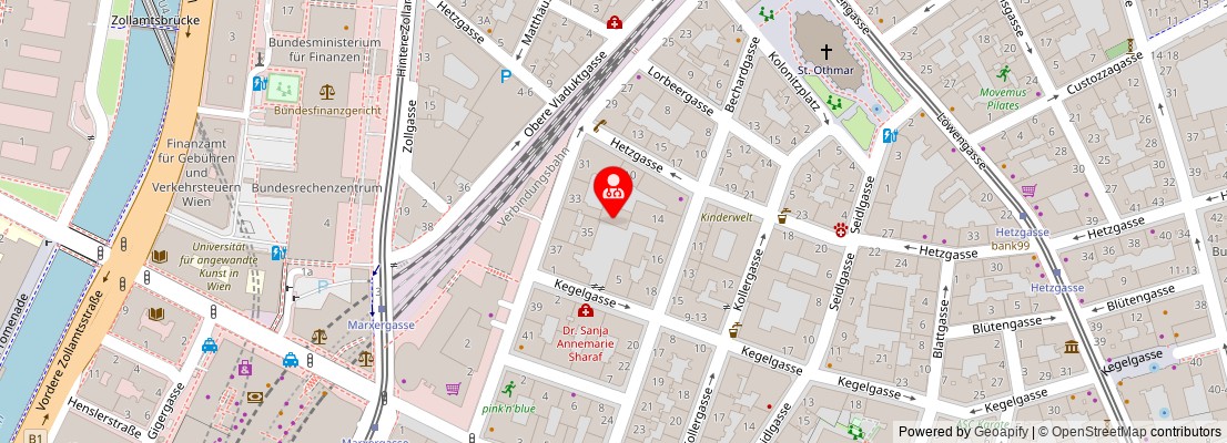 Street map section around the address