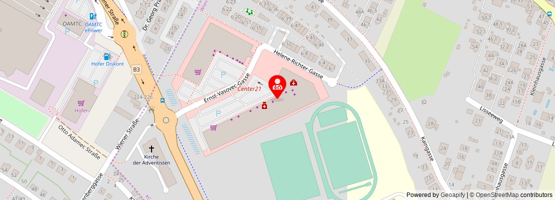 Street map section around the address