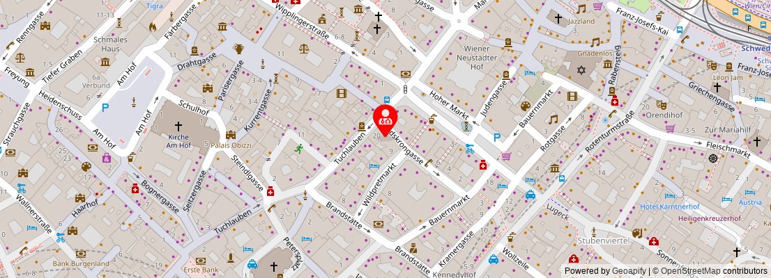 Street map section around the address